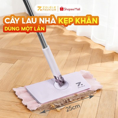 Cây lau kẹp khăn đa năng, cây lau nhà lười dài bàn lau 25cm dùng 1 lần lau bụi mịn DM03 Zolele