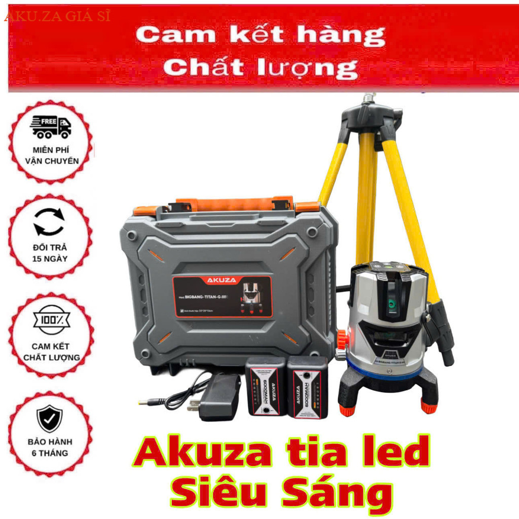 Máy cân bằng laser cao cấp AKUZA Bigbang TITAN G , 5 tia xanh, pin 6000mAh AKUZA Giá Sĩ