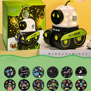 Máy Chiếu Hình Robot Bluetooth 360° Hình Ảnh Nét Cao,  Đèn Ngủ Kèm Loa Phát Sáng Xoay Tròn, Quà tặng cho bé