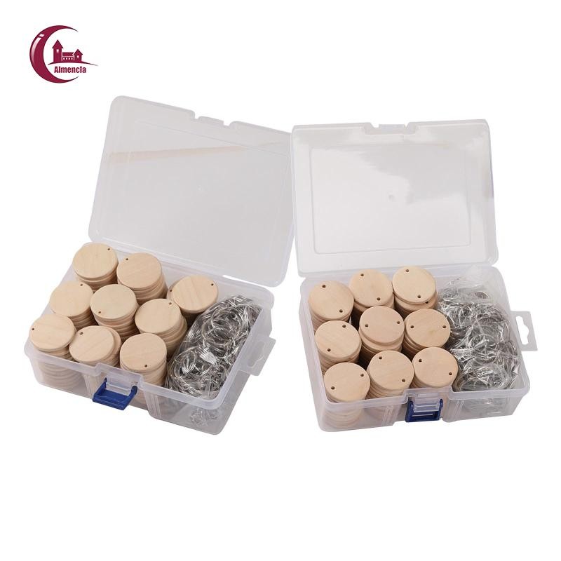 100 / gói Khoảng trống bằng gỗ Điểm chính, Móc chìa khóa Vòng chính, Thẻ móc chìa khóa Điểm chính bằ