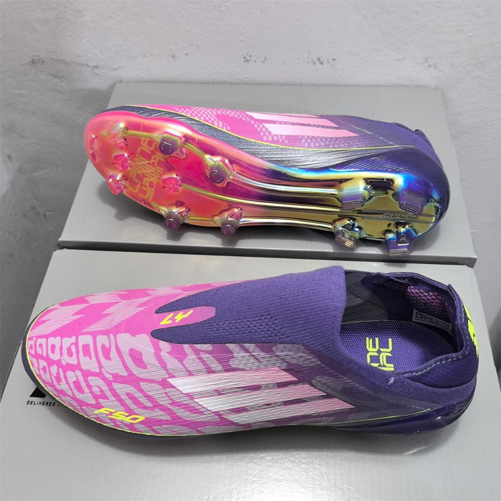 Giày bóng đá dệt kim nam không dây F50 elite messi fg giày bóng đá chống trượt và chống mài mòn C2IL