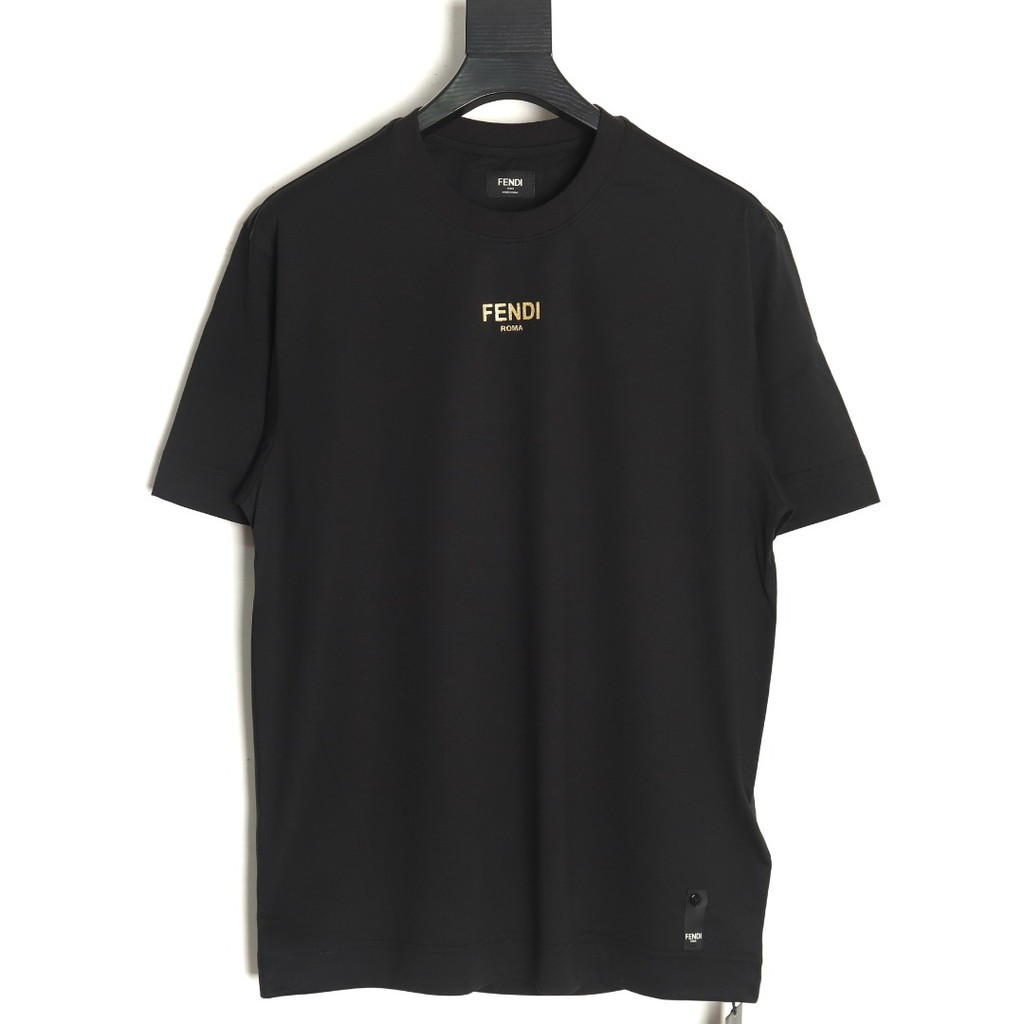 FENDI Counter Phiên bản Áo thun ngắn tay phong cách cặp đôi Áo sơ mi đáy mùa thu Tay áo Raglan mùa h