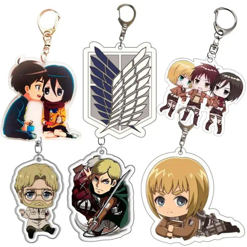 acrylic móc khóa for Attack On Titan Eren Yeager Zeke Yeager Wings of Freedom Erwin Smith Q Version 