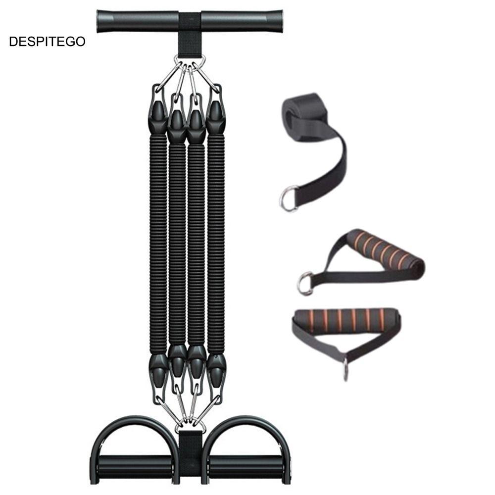 DESPITEGO Pedal Pull-Up Sit-Up Trainer, 2 / 3 / 4-Strand 50 / 75 / 100 Pounds Pedal Căng Dây, Dây că