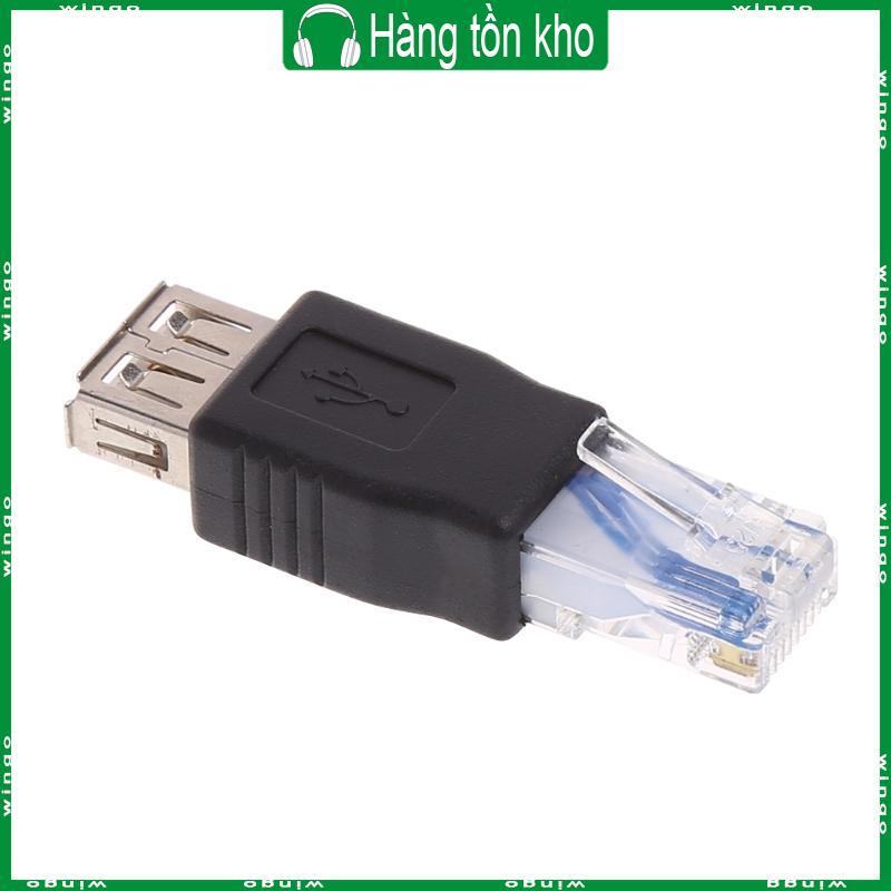 WIN USB Type A Female to RJ45 Male Connector Crystal USB Transfer Plug