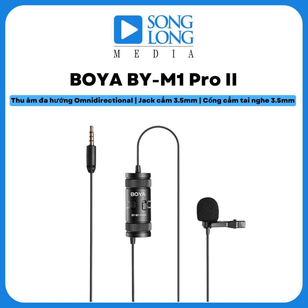 Micro cài áo BOYA BY-M1 Pro II - Chính hãng phân phối