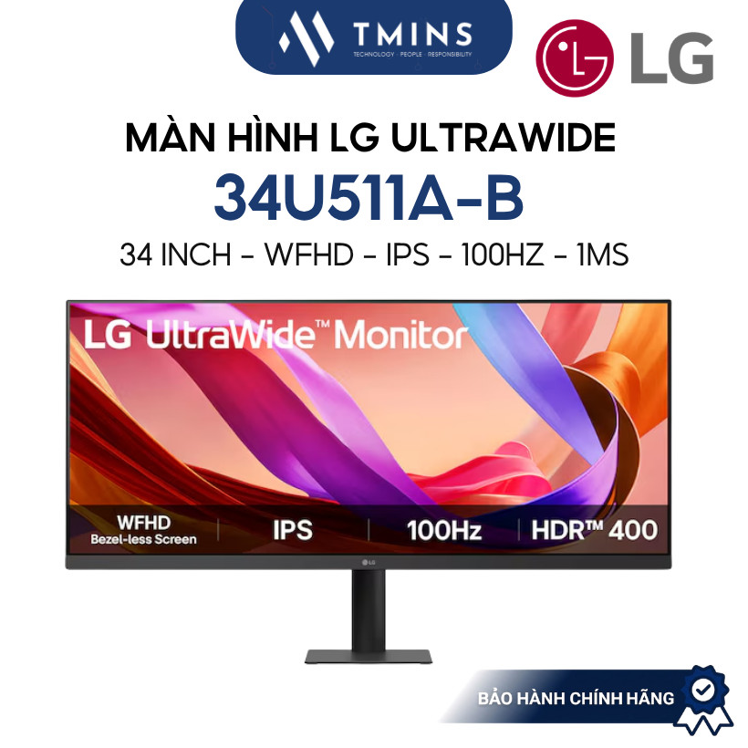 Màn Hình LG UltraWide 34U511A-B 34 inch, IPS, WFHD, 100Hz, 1ms - Bảo hành 24 tháng