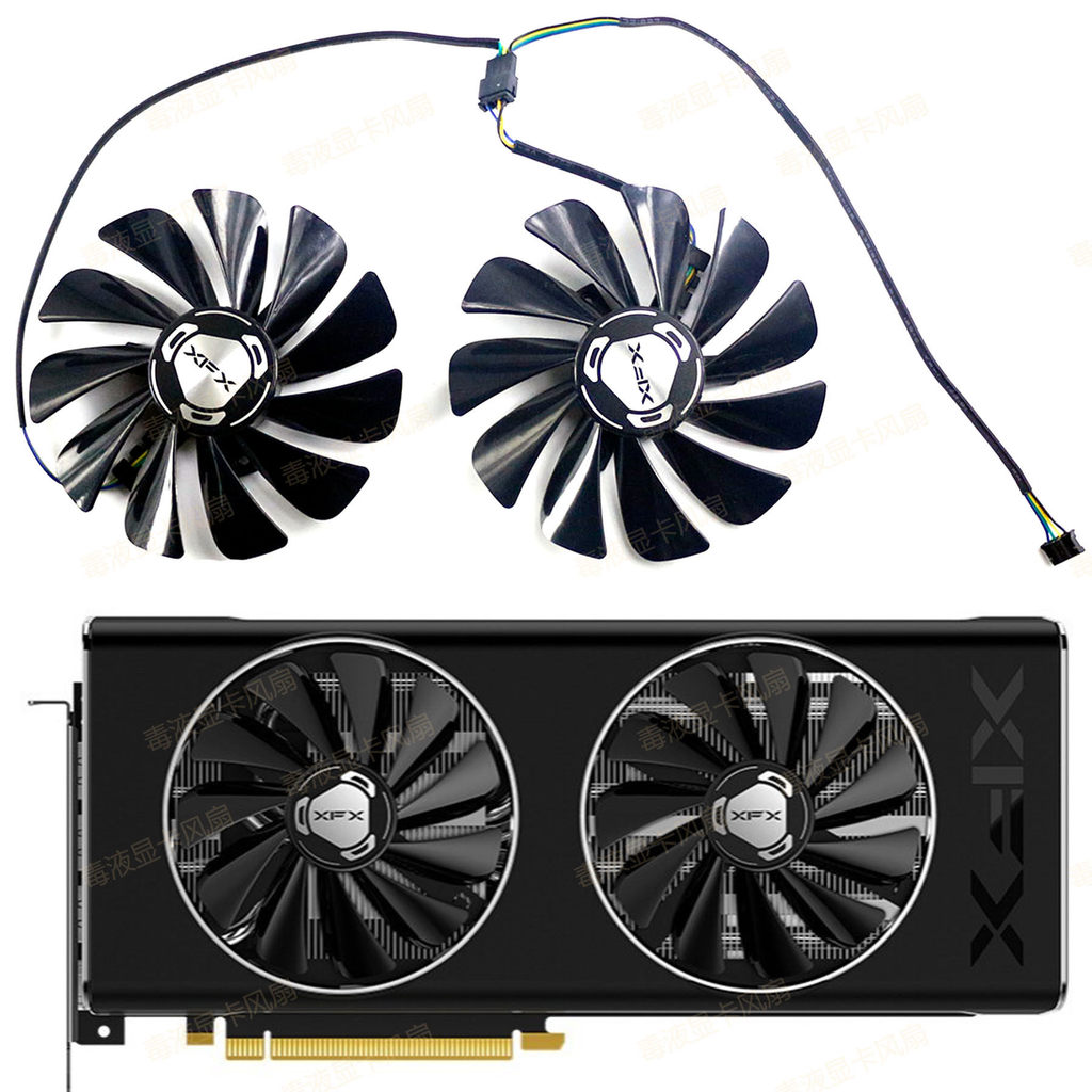 X XFX / XFX RX 5500xt 5600xt 5700 5700xt Black Wolf Phiên bản War Wolf Phiên bản Card đồ họa Quạt là