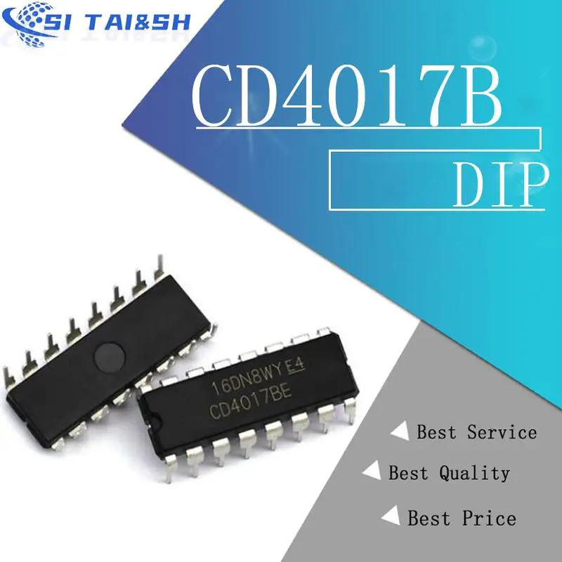 10 Cái / lốc CD4017 CD4017B CD4017BE 4017 DECADE COUNTER DIVIDER IC Mới nguyên bản