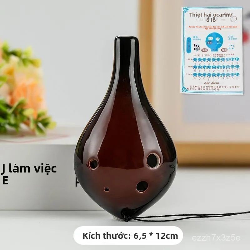 Kèn Ocarina 6 lỗ tone AC bằng gốm cao cấp nhạc cụ thổi hơi chuyên nghiệp cho người lớn trẻ em tập ch