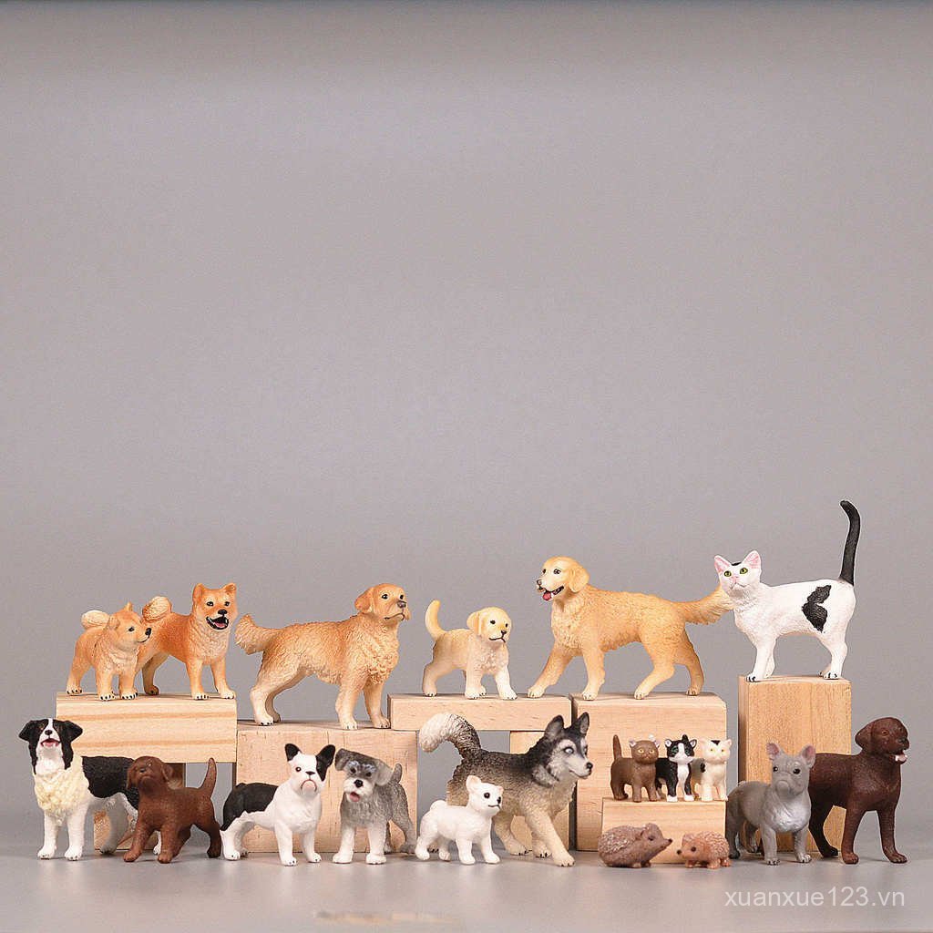 Đức Sile Chính Hãng Shar Pei Akita Inu Shiba Inu Pet Puppy Golden Retriever Bulldog Mô Hình Đồ Chơi 