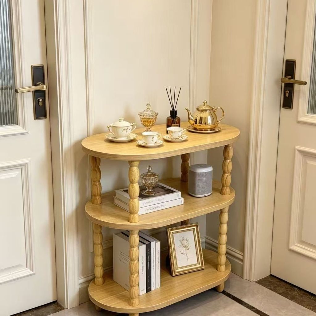Bàn trà góc sofa bằng gỗ sồi phong cách cổ điển mỹ táp đầu giường phòng ngủ nhỏ gọn sang trọng kệ gỗ