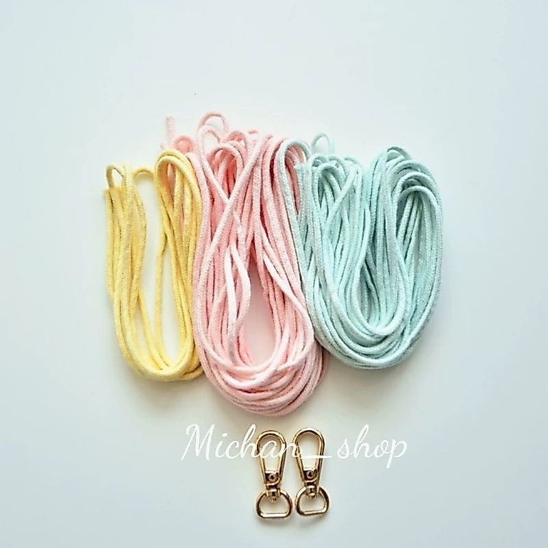 SET nguyên liệu TỰ LÀM dây treo thẻ, treo điện thoại sợi dệt Macraem | Ib để chọn màu - Michan Shop