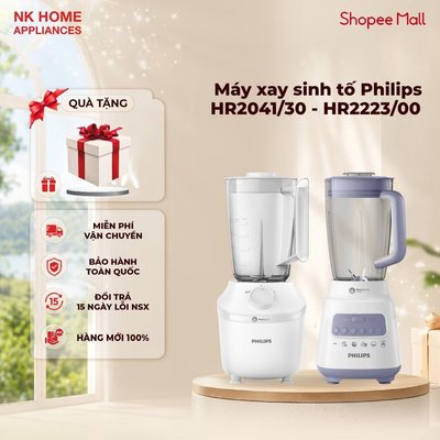 Máy xay sinh tố đa năng Philips HR2041/30 - HR2223/00 - Công suất 450W - 2 cối - BH 24 tháng