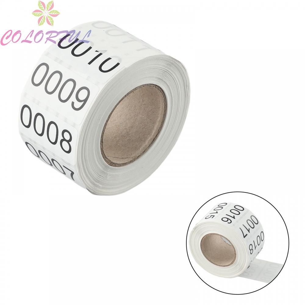 Number Stickers 1 Roll Consecutive Inventory For Labeling White Durable