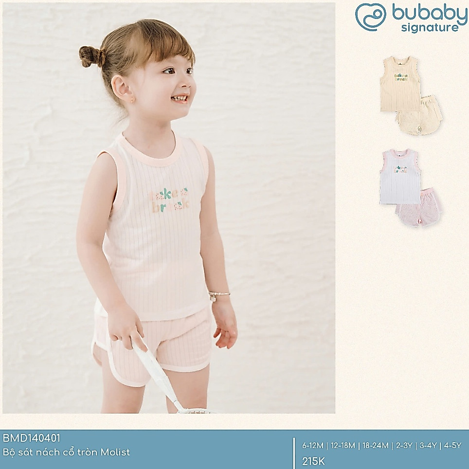 Bộ quần áo sát nách cổ tròn Molist BU Baby BMD140401 | Quần áo chính hãng BU Baby