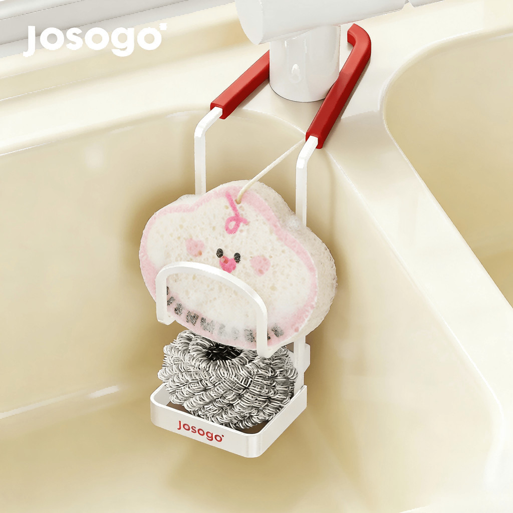 TQ~Dishwashing brush, draining rack, under-faucet storage rack, sink storage rack, steel wool sponge