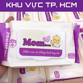 Combo 3 Gói khăn ướt Mom Love dùng cho các bé - An toàn, không mùi, không gây kích ứng da