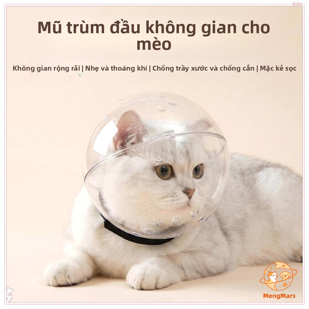 Mũ Đội Đầu Mèo Chống Dính Chống Cắn Mũ Đội Đầu Mèo Elizabeth Nhẫn Mèo Mũ Đội Đầu Mèo Mũ Chống Dính V