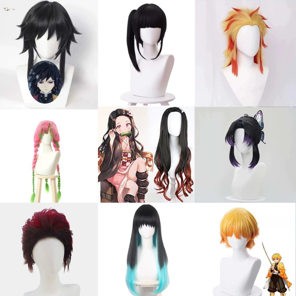 Bướm Ninja Kanroji Mitsuri Demon Slayer Cosplay Tóc Giả - Full Mũ Trang Phục Anime