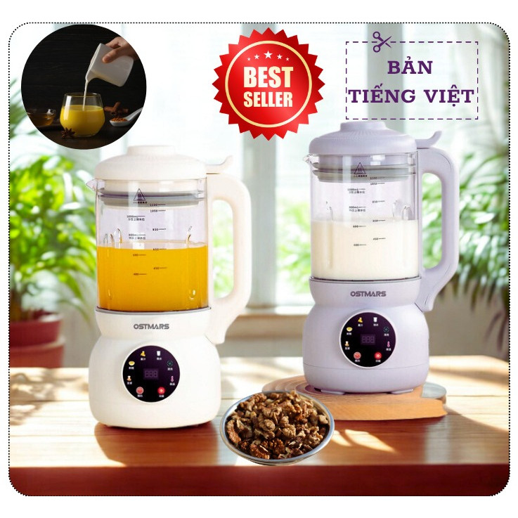 Máy làm sữa hạt Honey Ostmars [BẢN THỦY TINH CHỊU LỰC CAO CẤP] - Bản Tiếng Việt