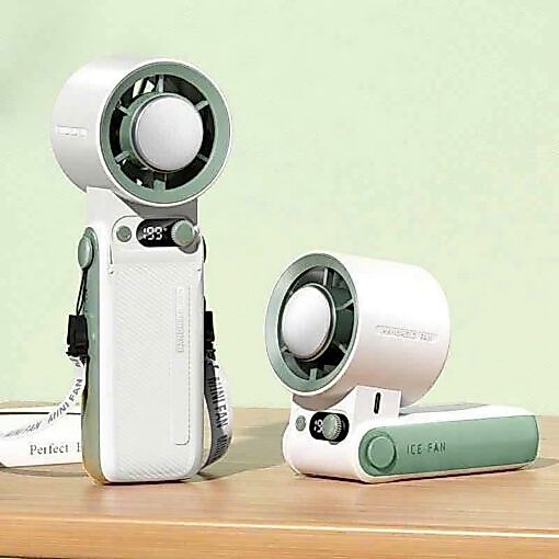 Quạt sò lạnh cầm tay mini JF168 tích điện, pin 6000mah, tính năng làm lạnh, 199 cấp độ làm mát