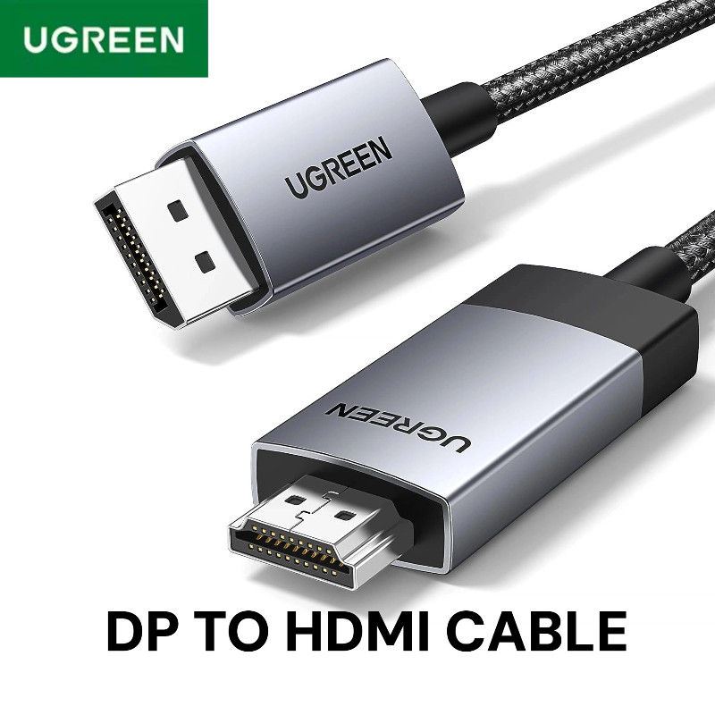 Cổng hiển thị UGREEN sang cáp HDMI 4K @ 60Hz HDR Active DP1.2 TO HDMI Bộ chuyển đổi bện nhôm một chi