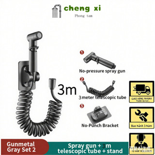 Siêu rẻvòi xịt vệ sinh vòi xịt bồn cầu vòi sịt nhà vệ sinh dây xịt vệ sinh vòi nước đầu vòi xịt vệ sinh( vòi xịt+ ống dài 3 mét + chân đế)