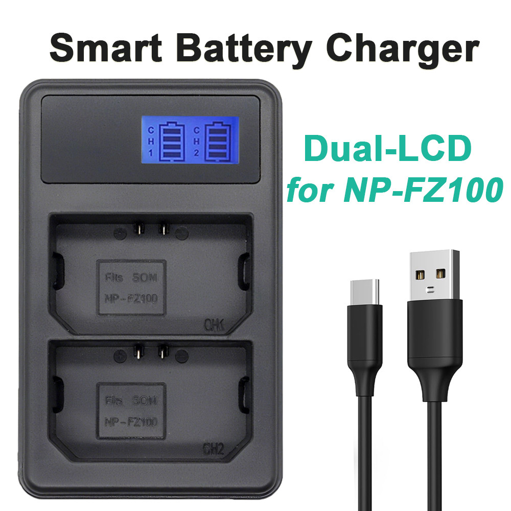 NP-FZ100 NPFZ100 FZ100 Battery USB Charger Sony A6600 A7III A7IV A9 FX3 ZVE1 MVP