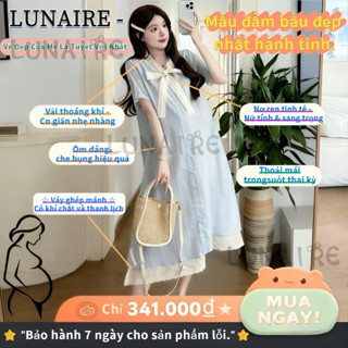 【SIÊU HOT Chủng loại đa dạng, Váy thai sản, thời trang mới, mùa hè, váy hai mảnh, giả ren nơ, váy thai sản, đầm suông, Siêu hot, Dáng Dài, Chất Cotton, đầm bầu bigsize, cực xinh, thanh lịch, váy bầu mùa hè, phong cách Hàn Quốc, rất dễ mặc,