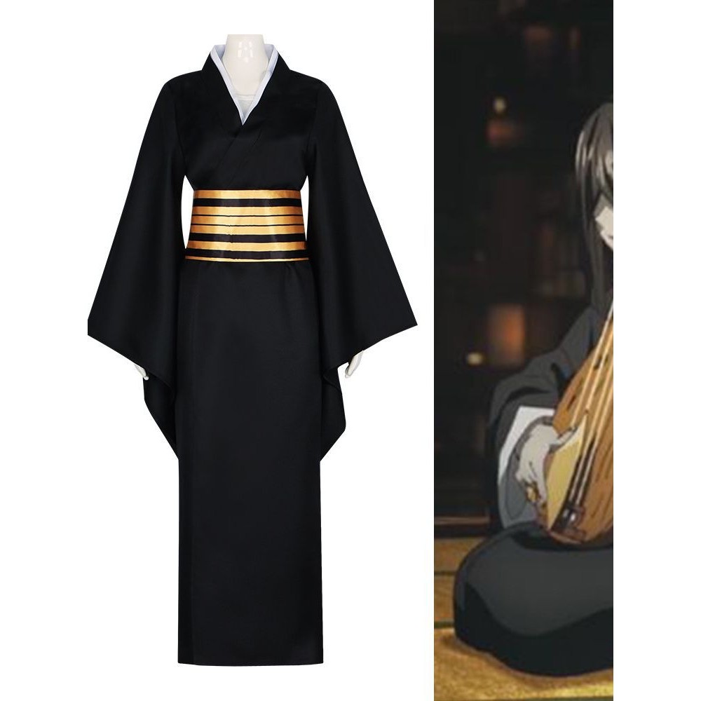 Demon Slayer Nakime Cos Quần Áo Mười Hai Kizuki Bốn Anime Cosplay Nữ Kimono Halloween Trang Phục
