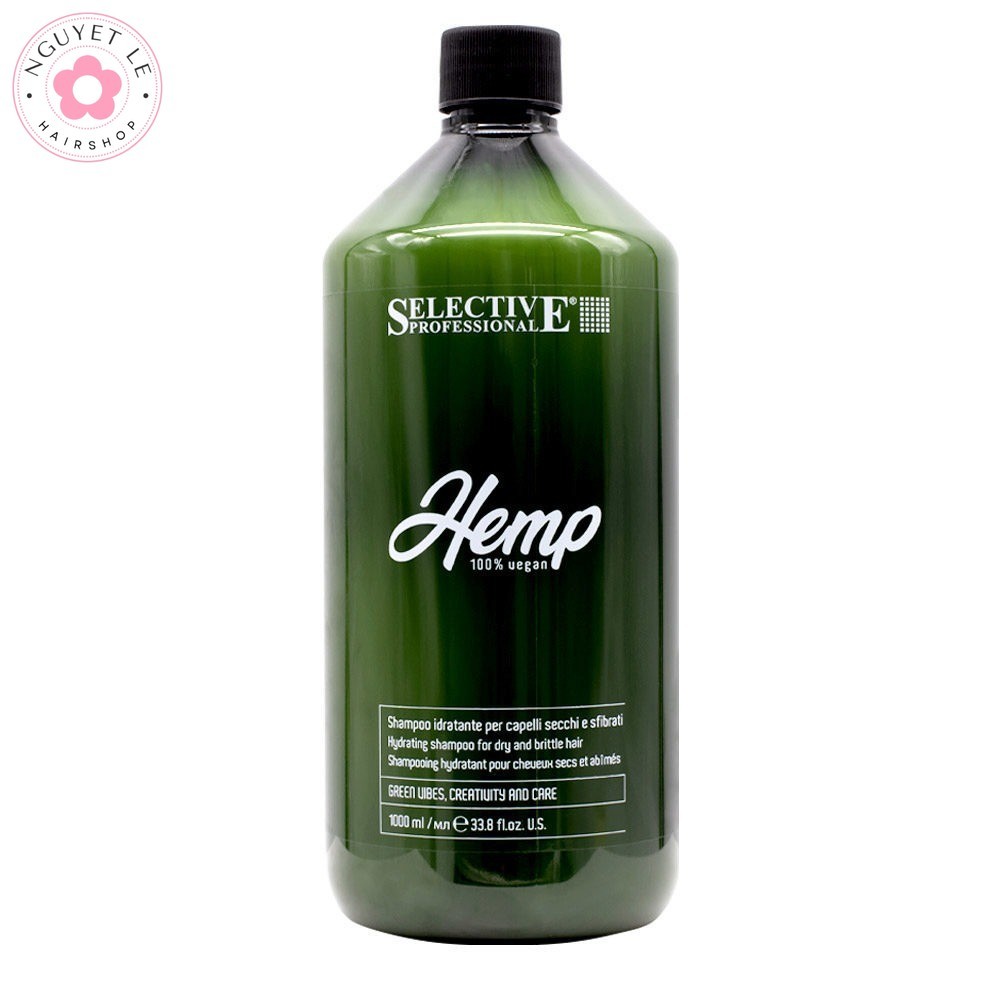 Dầu Gội Thuần Chay Tự Giúp Phục Hồi Tóc Mềm Mượt Selective Hem.p Vegan Shampoo 1000ml NL