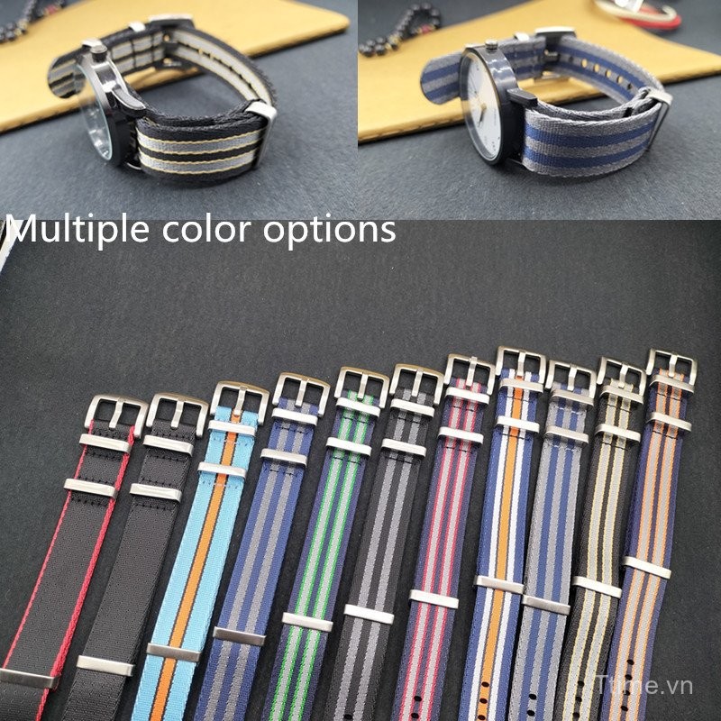 18 / 20 / 22 / 24mm NATO Nylon Dây Đeo Đồng Hồ Vải Dây Đeo Tay Đa Năng Thay Thế Phụ Kiện