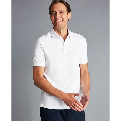 CHARLES TYRWHITT - Áo polo nam tay ngắn Tyrwhitt Pique_JEP0340-WHT