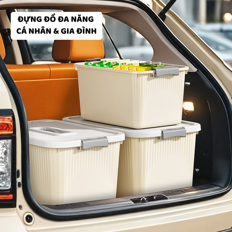 Thùng Nhựa Đựng Đồ ENODA HOME Kích Thước Đa Dạng, Hộp Có Nắp Khóa Cài Chắc Chắn Lưu Trữ Đa Năng Q110 | BigBuy360 - bigbuy360.vn