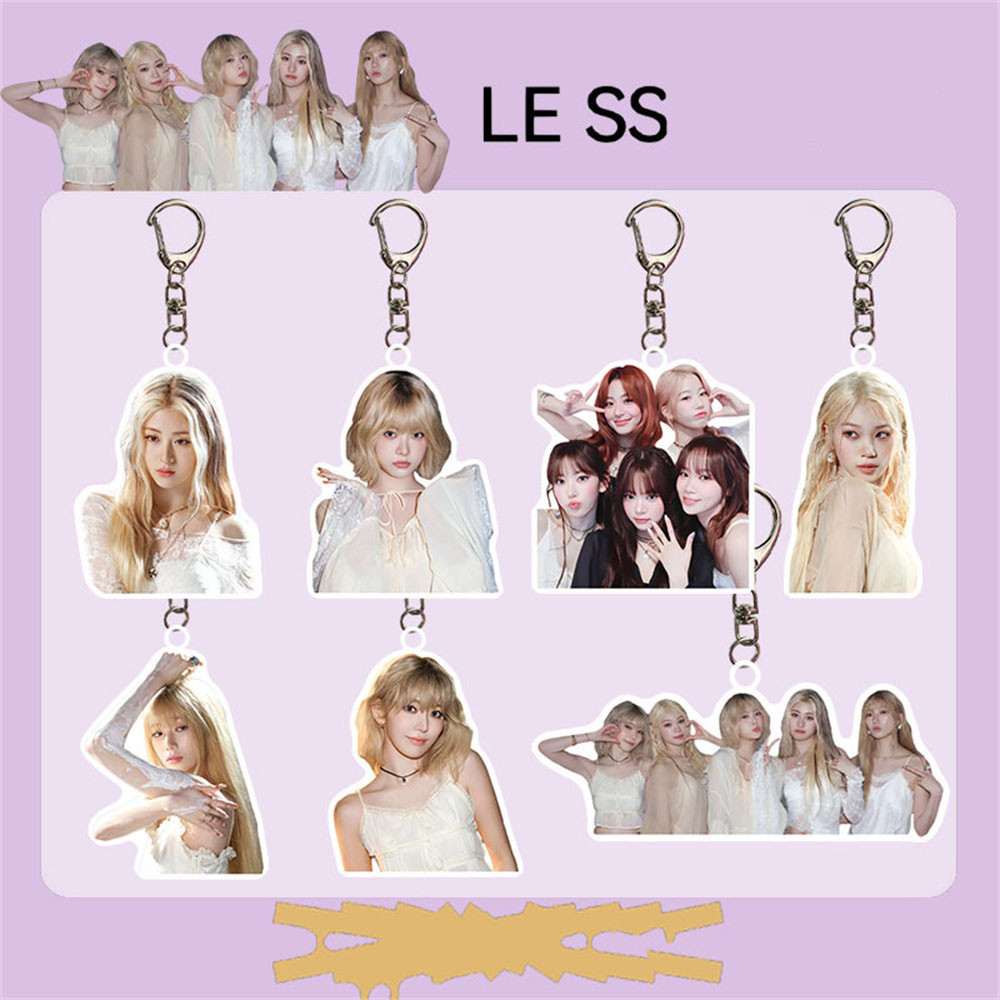 KPOP LESS Acrylic Kerying KIM CHAEWON YUNJIN KAZUHA HONG EUNCHAE Member Photo Fashion Keychain P