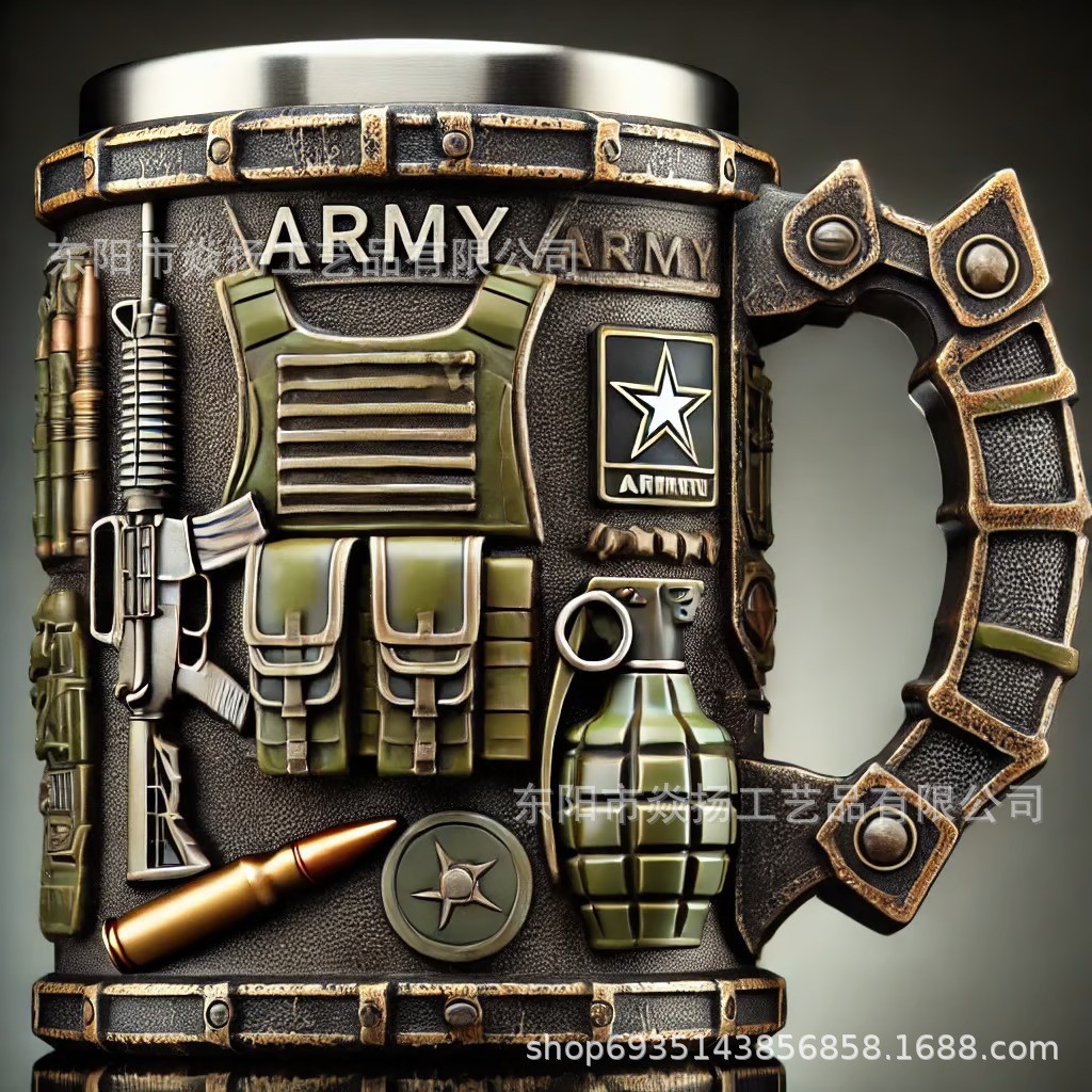 New Product~New Military 3D Mug Military 3D Mug, resin coffee cup, home resin decoration Y