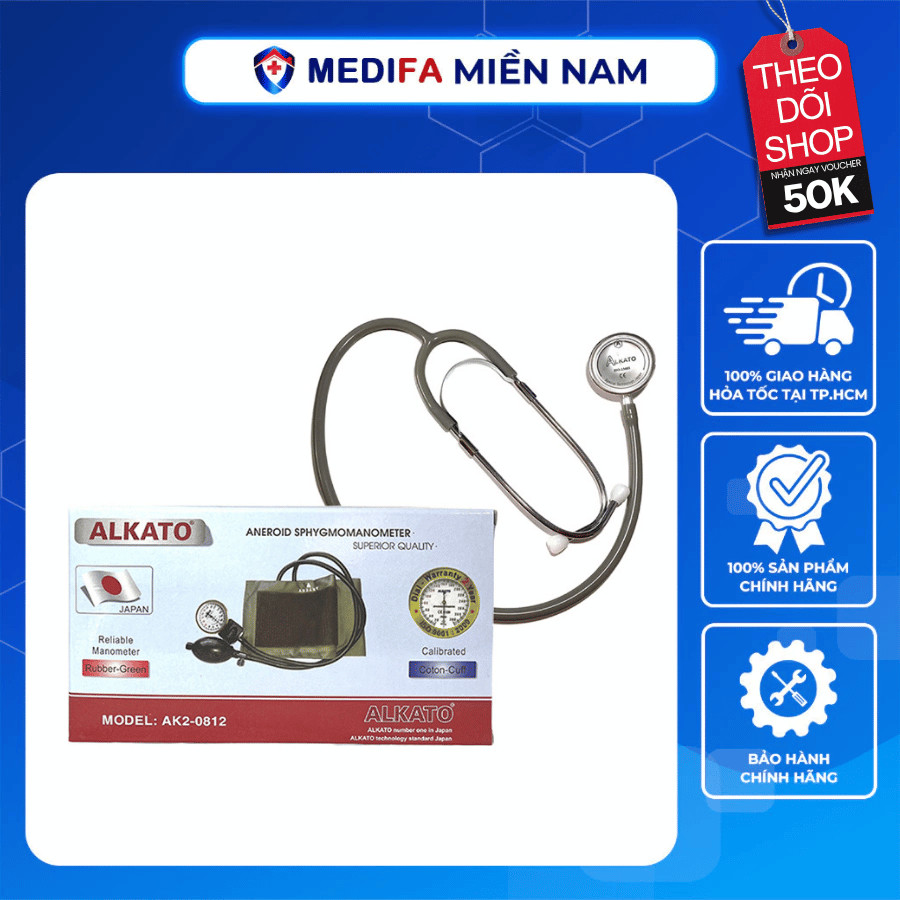 Máy Đo Huyết Áp Cơ ALKATO AK2-0812 Mặt Đồng Hồ Chống Trầy Xước, Độ Chính Xác Cao