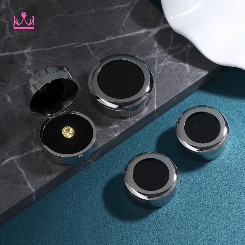 Maxrrh Kim Loại Cạnh Hiển Thị Hộp Cho Tròn Đá Quý Lưu Trữ Trang Sức Hộp Đựng Đá Tặng Pao SStore Hiển