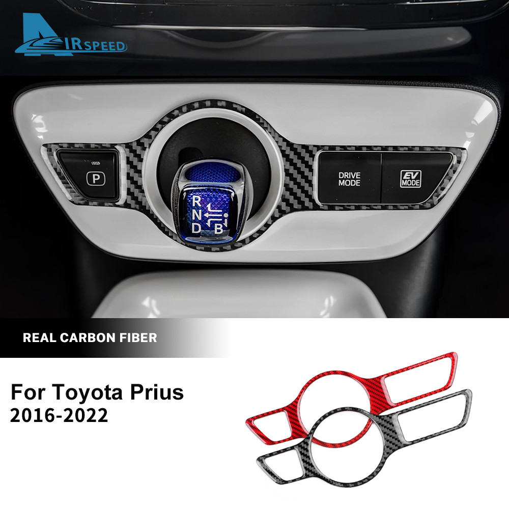 AIRSPEED Sợi Carbon Cho Xe Toyota Prius 2016-2022 Bánh Răng Dịch Chuyển Bảng Trang Trí Khung Dán Phụ Kiện Nội Thất Ô Tô