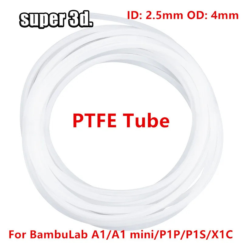 1 / 2 / 50M Bambu Lab PTFE Tube ID 2.5mm OD 4mm P1P AMS A1 Ống Teflonto mini 1,75mm cho máy in 3D Ba