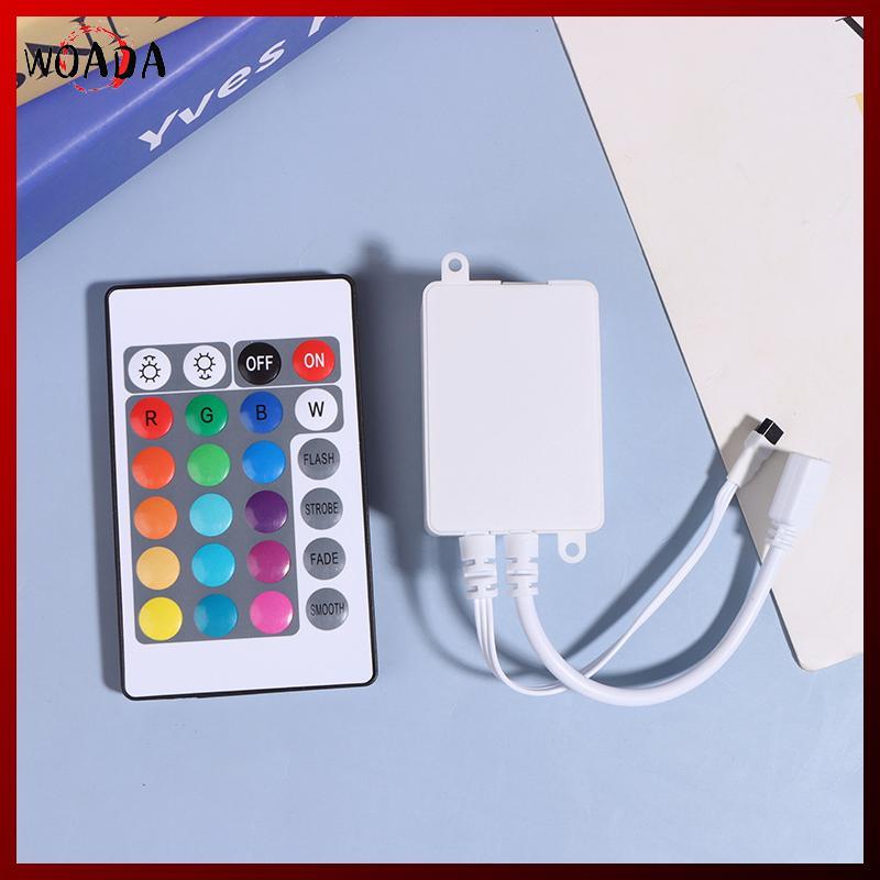 Bộ Điều Khiển Led WOADA 24 Phím LED IR RGB Hộp Điều Khiển 1 Đến 2 Bộ Điều Khiển IR Điều Khiển Từ Xa 