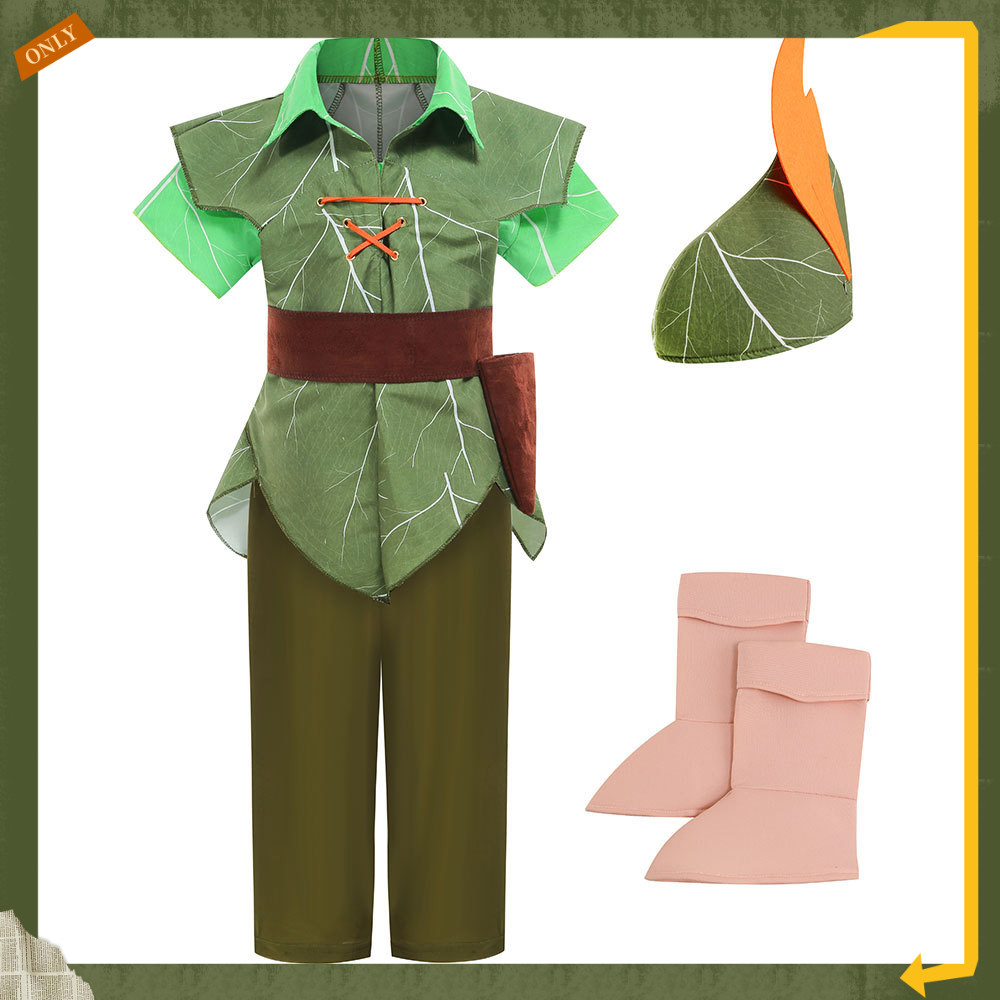 Hiệp sĩ trẻ em, Trang phục yêu tinh, Halloween, Giáng sinh, Tiệc trẻ em, Bé trai Green Elf, Peter Pa