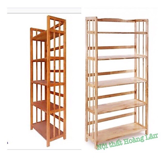 (Ship hoả tốc ) Kệ sách 5 tầng gỗ cao su