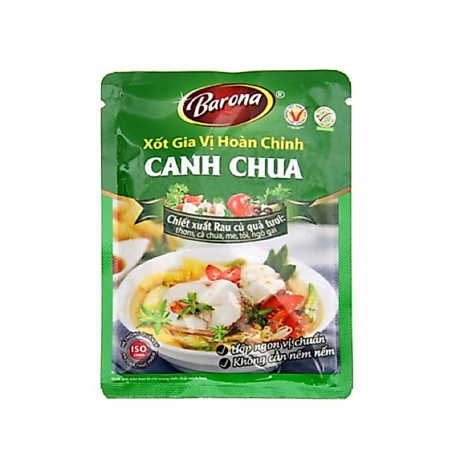 2 gói Xốt gia vị hoàn chỉnh Barona canh chua Nam Bộ gói 80g