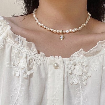 Dây Chuyền Ngọc Trai 8ly Mix Mặt Đá Cổ Điển Tinh Tế, Sang Trọng - Ngọc Trai Trường Thịnh