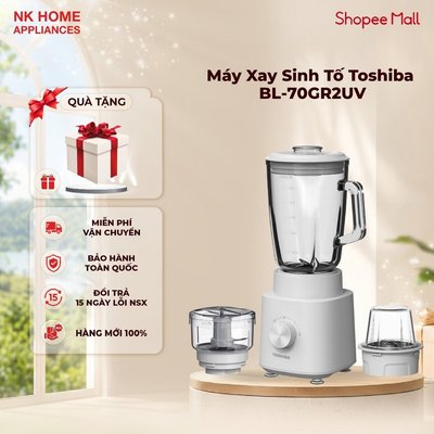 Máy Xay Sinh Tố Toshiba BL-70GR2UV 700W - 3 Cối Đa Năng - Cối Thủy Tinh Cao Cấp | Bảo hành 12 tháng