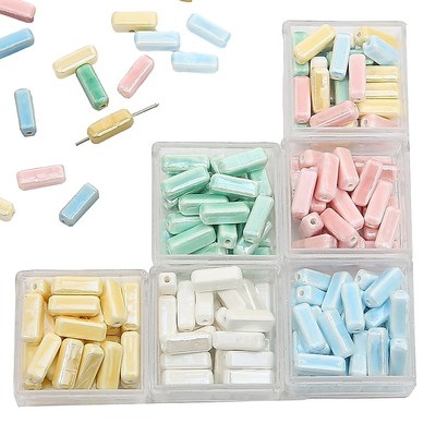 [6x15mm] 5 Cái / túi Hạt Cuboid Hạt Gốm Màu Quyến Rũ Rời Miếng Đệm Hạt Cho Bông Tai Vòng Cổ Vòng Tay DIY Trang Sức Làm Phụ Kiện