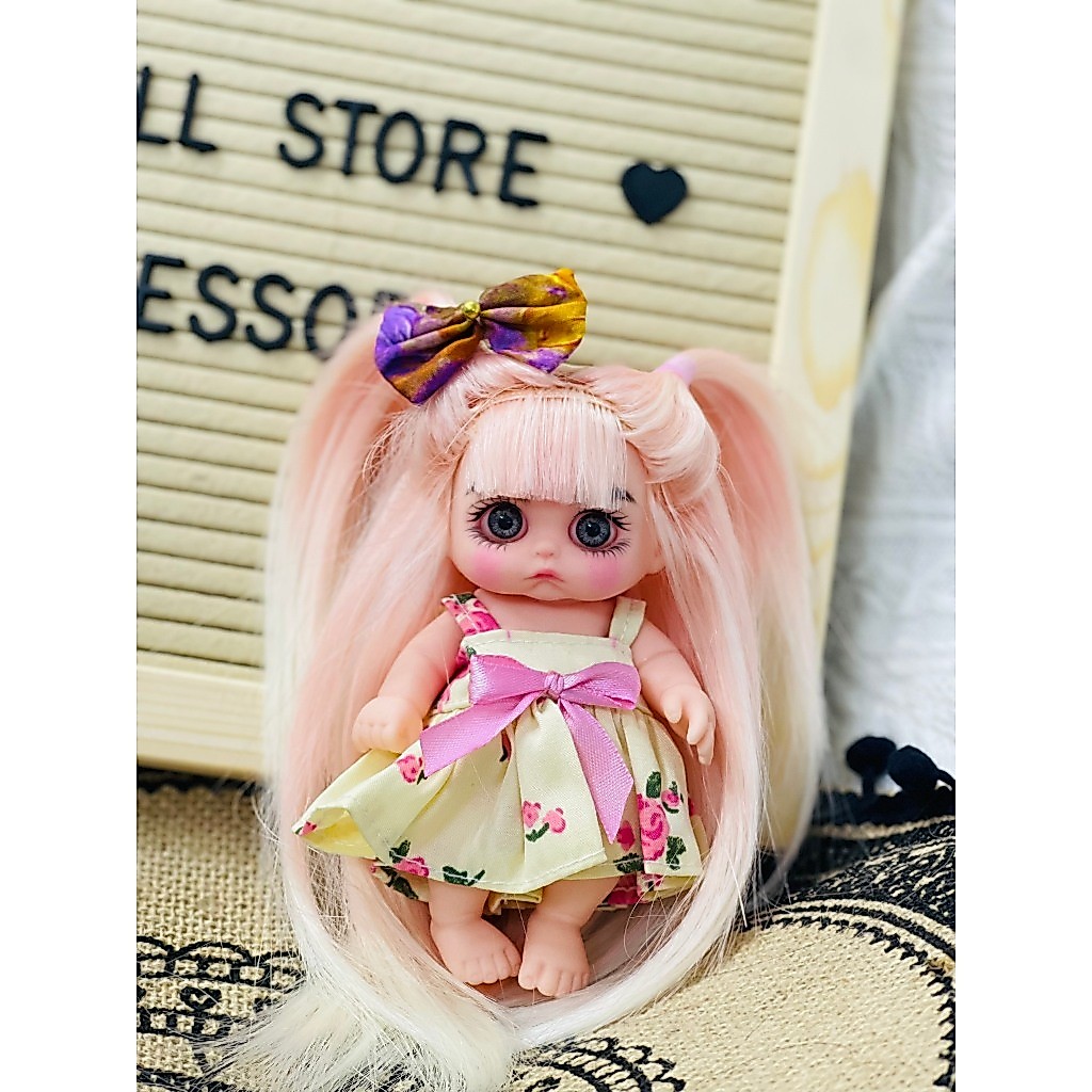 (Tặng kẹp tóc) Búp bê bé gái 5inch cá tính (đã trang điểm và làm tóc)