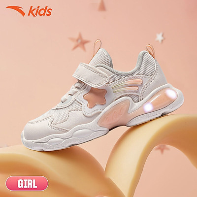 ANTA Kids Flash Shoes Giày Tập Đi Bé gái 3225D0006 Size 22-27 Phát Sáng, Thoải Mái Vận Động, Đàn Hồi